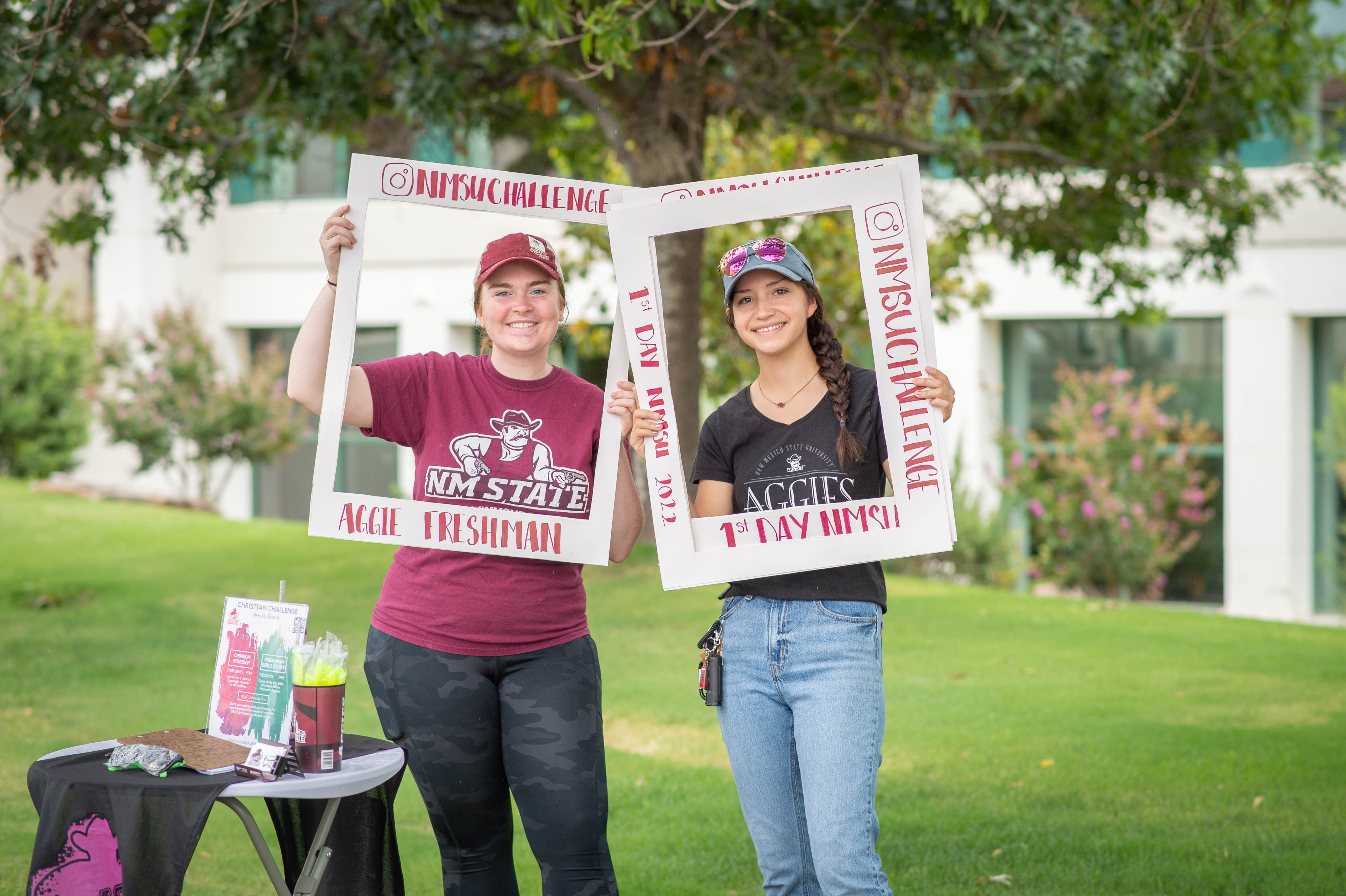 Students around the main campus on the first day of classes for Fall, 2022. (NMSU Photo) by Ingrid Leyva