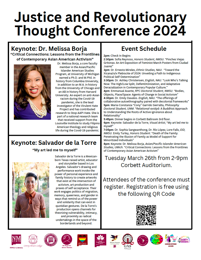 Flyer on Justice and Revolutionary Thought Conference 2024.