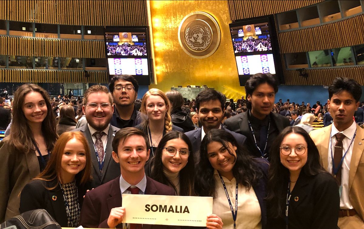 NMSU participants at the United Nations building in New York City. 