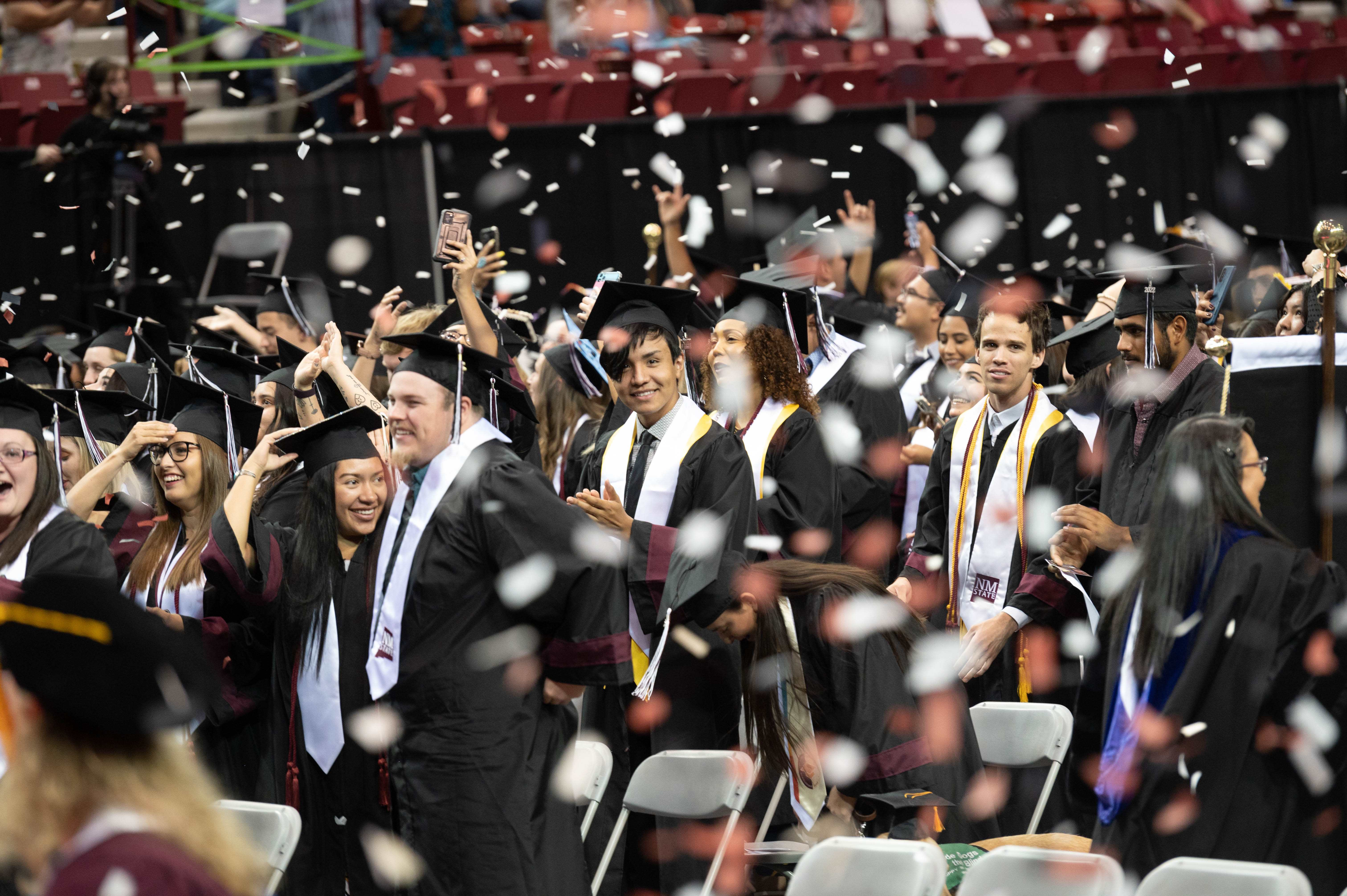 Students at the Spring 2022 NMSU Commencement. 