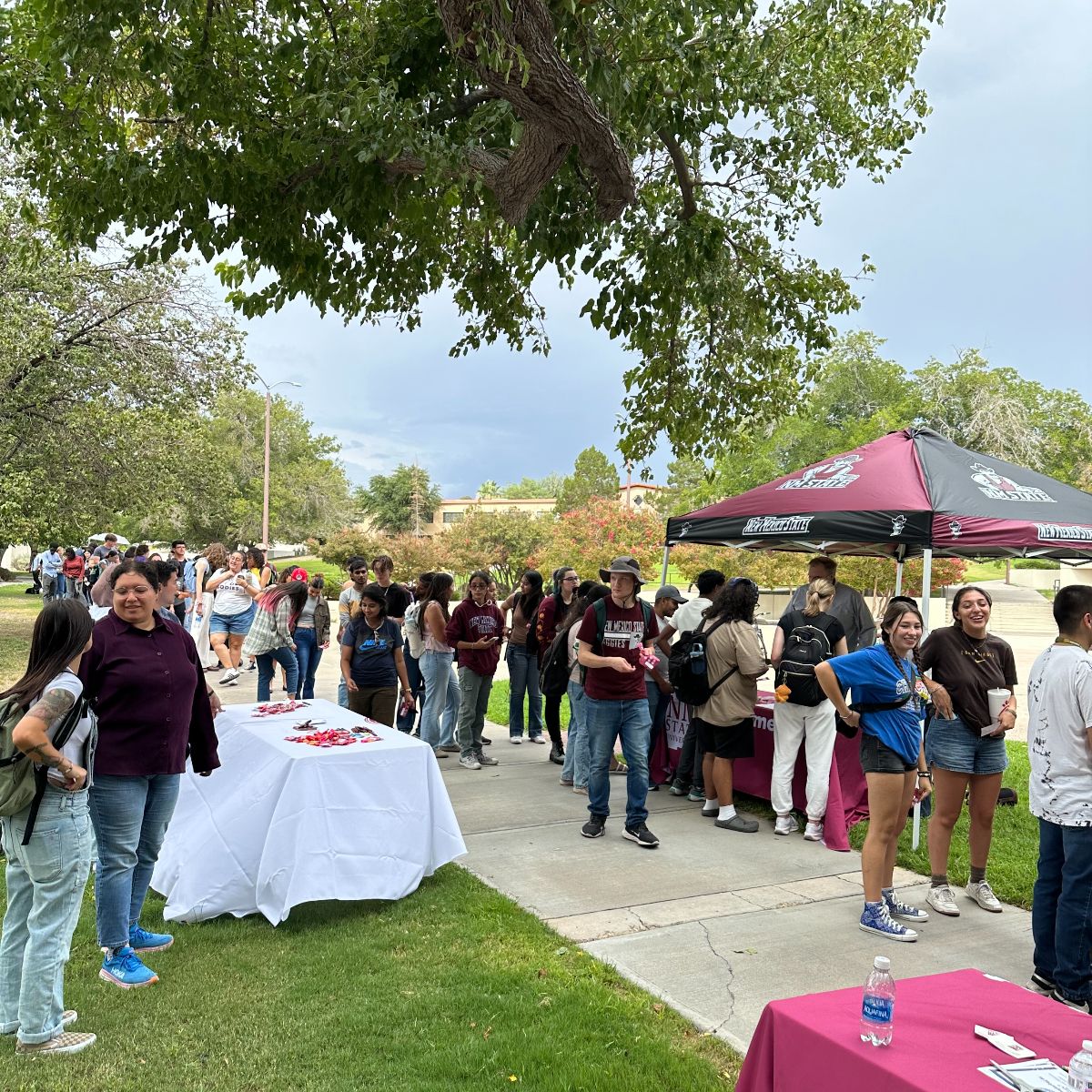 Students in line for Ice Cream at the Arts & Sciences annual welcome back ice cream social. 